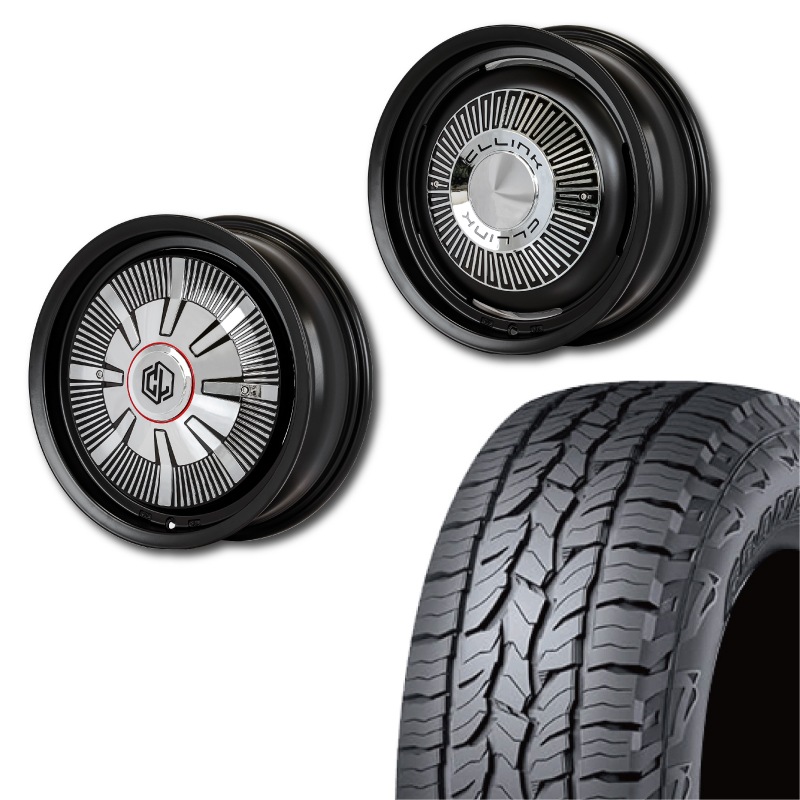 215/70R16<br> 選べるタイヤセット <br>【1インチUP 推奨】<br>【オーバーフェンダー 推奨】<br> The First <br>センターカバー2枚セット<br>コンプトン ガーデナ <br>16×5.5J +20 139.7 5H <br> ジムニー<br>1本価格