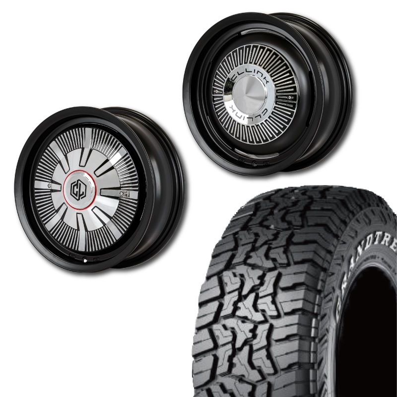 215/70R16<br> 選べるタイヤセット <br>【1インチUP 推奨】<br>【オーバーフェンダー 推奨】<br> The First <br>センターカバー2枚セット<br>コンプトン ガーデナ <br>16×5.5J +20 139.7 5H <br> ジムニー<br>1本価格