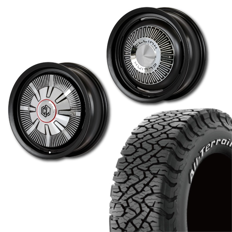 215/70R16<br> 選べるタイヤセット <br>【1インチUP 推奨】<br>【オーバーフェンダー 推奨】<br> The First <br>センターカバー2枚セット<br>コンプトン ガーデナ <br>16×5.5J +20 139.7 5H <br> ジムニー<br>1本価格