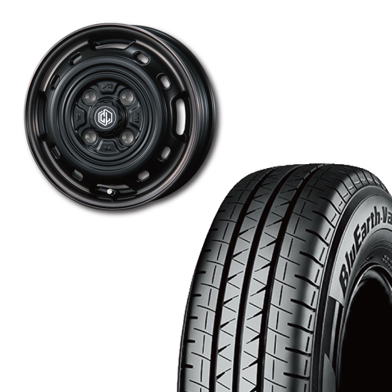 車 YOKOHAMA 145/80R12 タイヤ付き鉄チンホイール2本