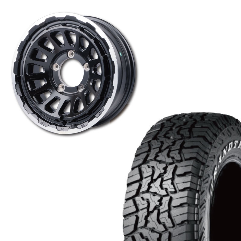 ジムニータイヤLT225/70R16 ホイール付き 4本 225/70R16 選べるタイヤセット <br> UNIONRIM HR 16×6J -5 139.7