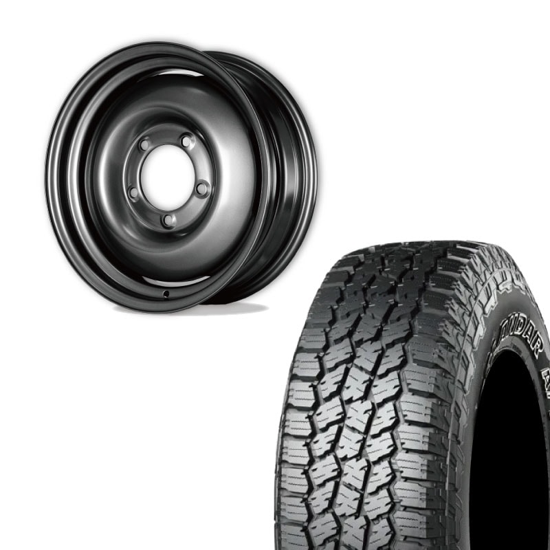 185/85R16 105/103L LT タイヤ、スチールホイール（5穴）付き 数量限定アウトレット】<br>185/85R16<br> 選べるタイヤセット <br