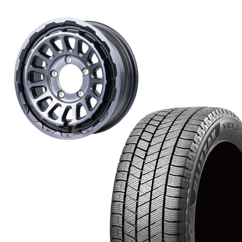 ジムニーjb64 スタッドレスタイヤ4本セットホイール付き OBSERVE 国産スタッドレス ジムニー JB64 JB23 JA11 タイヤ