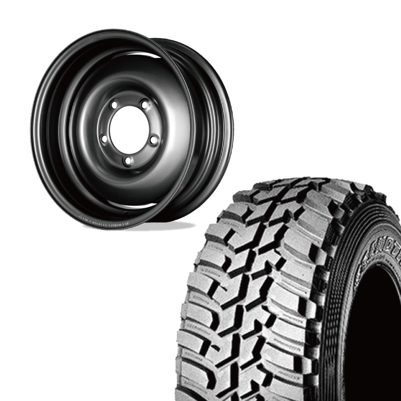 【アウトレット】225/75R16 選べるタイヤセット <br> オールドスタイルスチールホイール 16×6J -5 139.7 5H <br> 1本価格 シエラ シーエルリンク