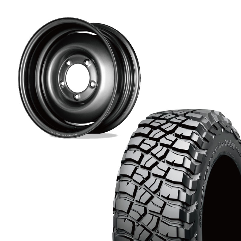 【アウトレット】225/75R16 選べるタイヤセット <br> オールドスタイルスチールホイール 16×6J -5 139.7 5H <br> 1本価格 シエラ シーエルリンク