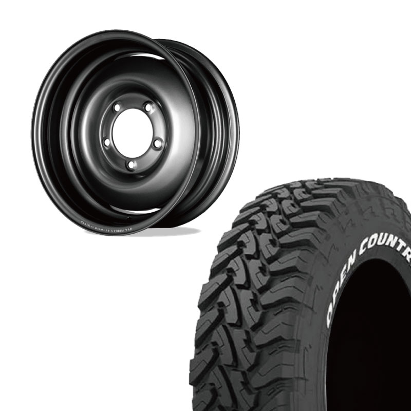 【アウトレット】225/75R16 選べるタイヤセット <br> オールドスタイルスチールホイール 16×6J -5 139.7 5H <br> 1本価格 シエラ シーエルリンク