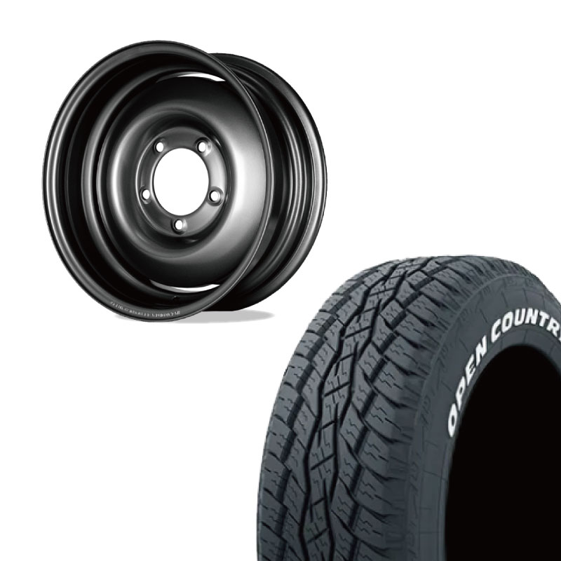 【アウトレット】215/70R16 選べるタイヤセット <br> オールドスタイルスチールホイール 16×6J -5 139.7 5H <br> 1本価格 シエラ シーエルリンク