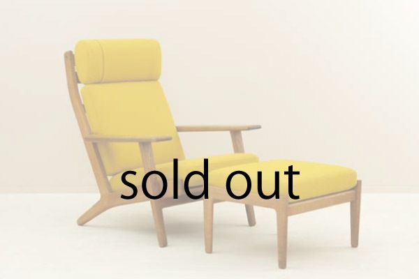 GE290A High back Chair + Ottoman by Hans J Wegner