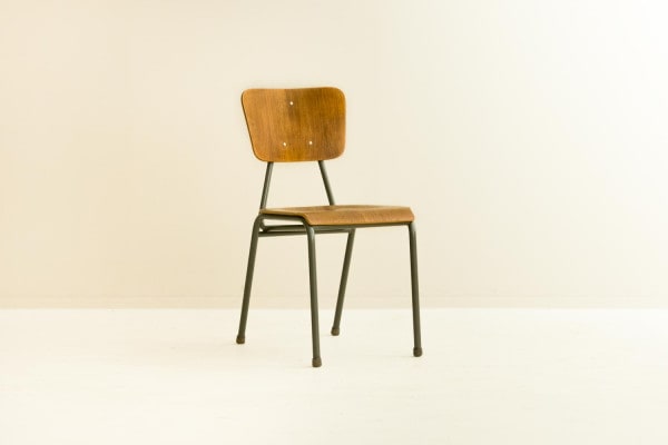  ̲ơ ߥʥǥޡˡScandinavian Vintage Teak & Steel School Chair – Denmark