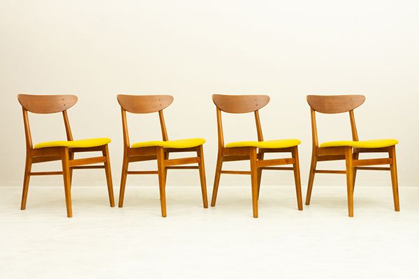 4ӥåȡۥ˥󥰥 ̲ơ  ʥǥޡˡScandinavian Vintage Teak Dining Chairs – Set of 4, Denmark