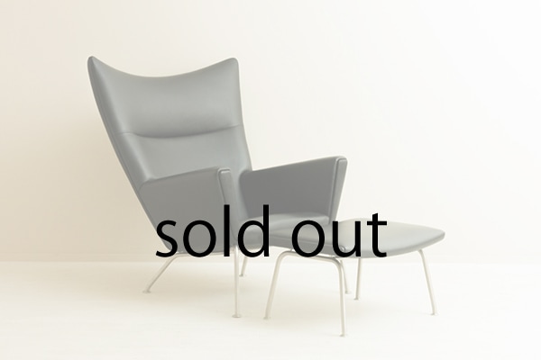 CH445 Wing Chair & CH446 Ottoman Set by Hans J Wegner