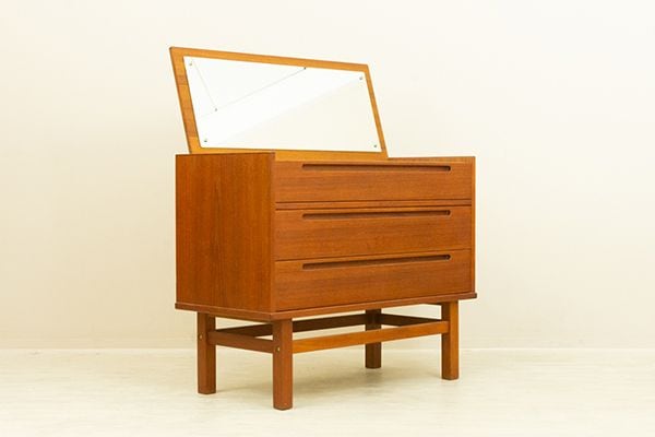  ӥ塼ʥߥ顼դ̲ơ Danish Vintage Teak Bureau with Mirror & Drawers