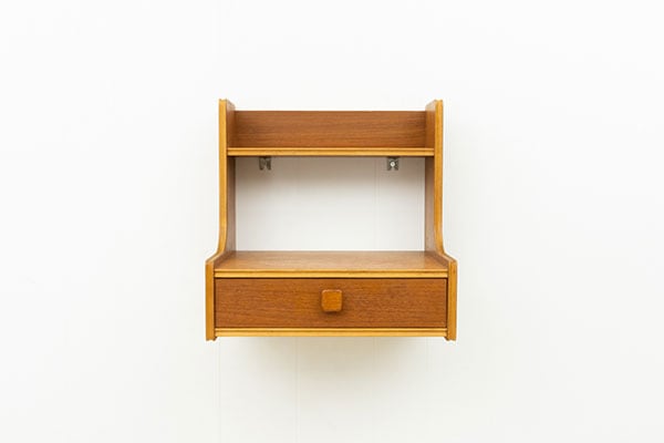 ɳݤ 1960ǯ ǥ  Swedish Vintage Teak Wall Shelf with Drawer̲ơء٥åɥɼǼ