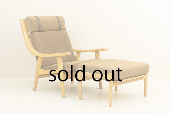 GE530 Easy Chair + Ottoman by Hans J Wegner