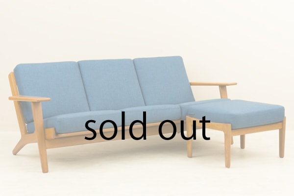 GE290 3 Seater Teak Sofa + Ottoman by Hans J Wegner