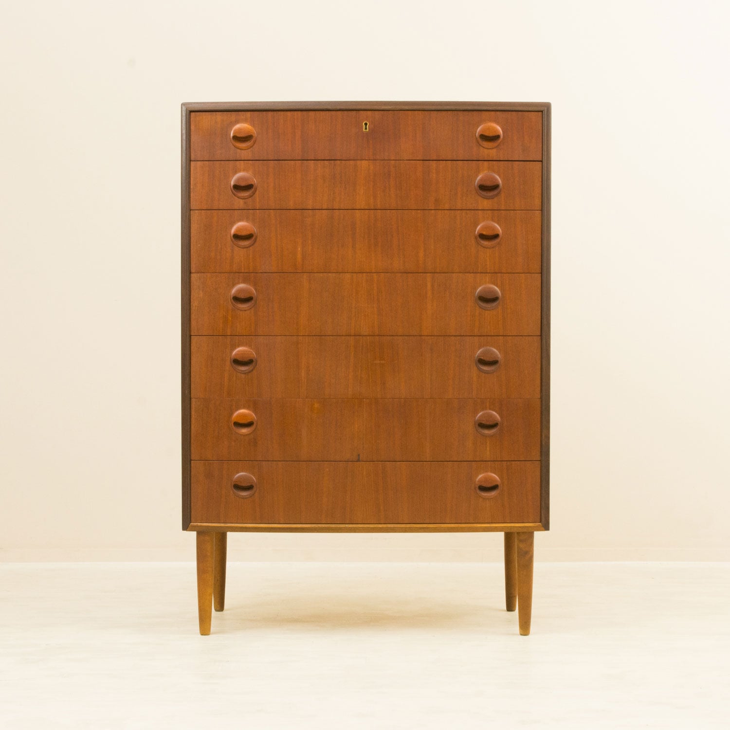 7�ʥ������ȡʸ��դ��˥ǥ�ޡ��� �������� ��Danish Vintage Teak 7-Drawer Chest with Key���̲�������ơ����������ե졼���