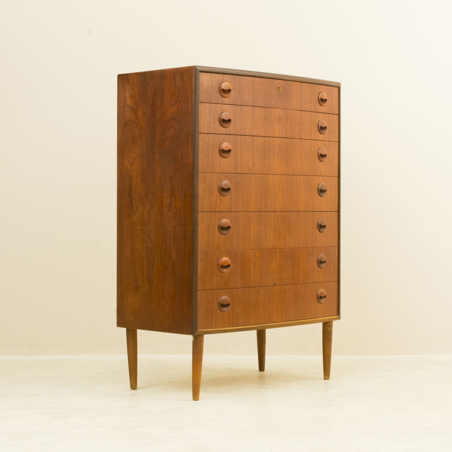 7�ʥ������ȡʸ��դ��˥ǥ�ޡ��� �������� ��Danish Vintage Teak 7-Drawer Chest with Key���̲�������ơ����������ե졼���