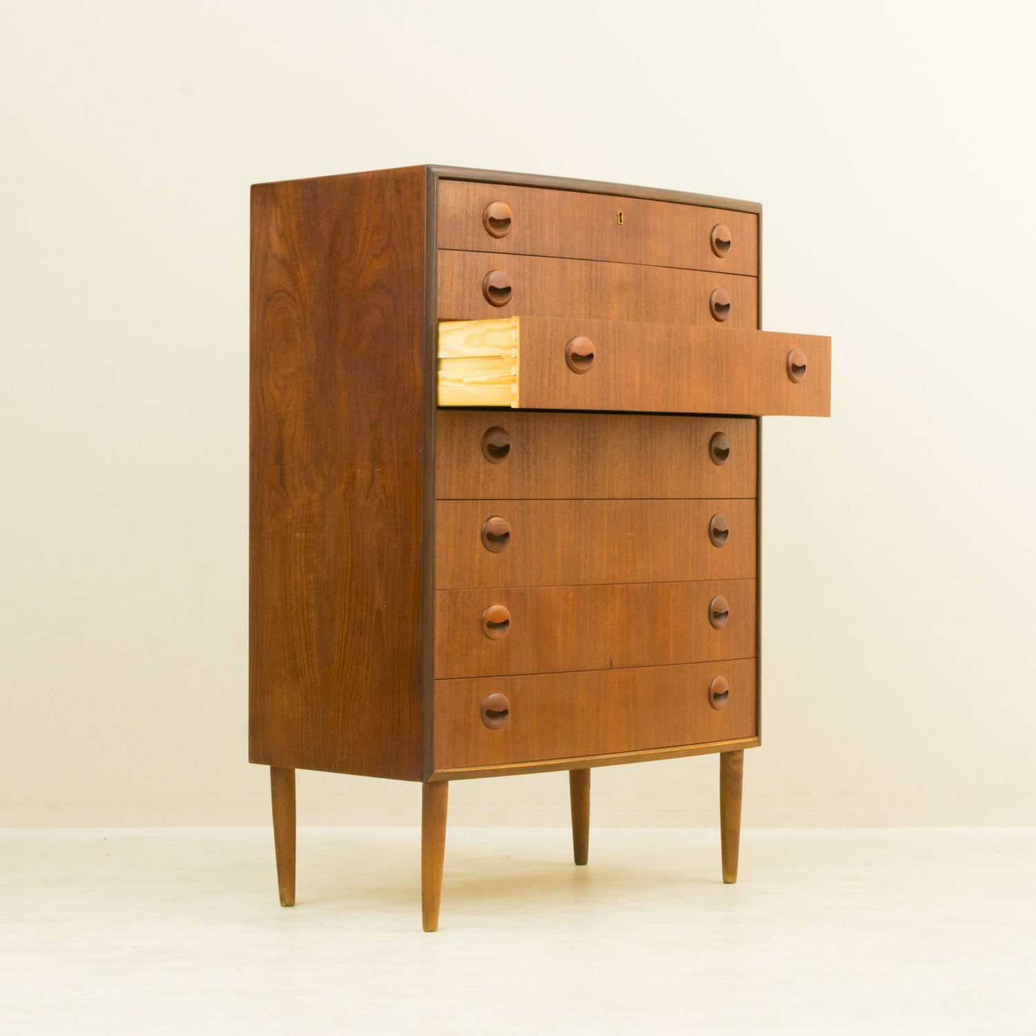 7�ʥ������ȡʸ��դ��˥ǥ�ޡ��� �������� ��Danish Vintage Teak 7-Drawer Chest with Key���̲�������ơ����������ե졼���