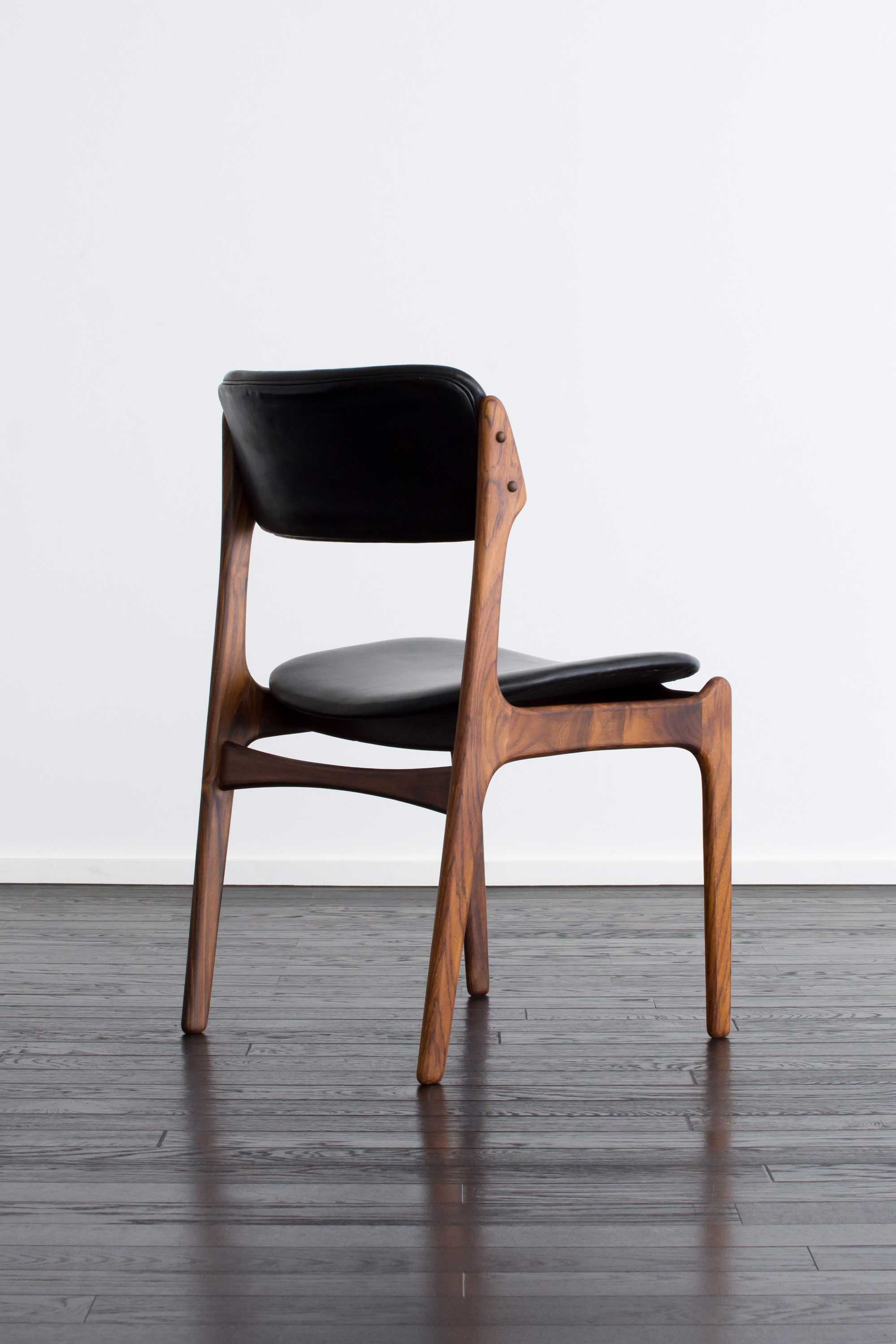 レザーチェア ブラック 北欧ヴィンテージ家具の通販