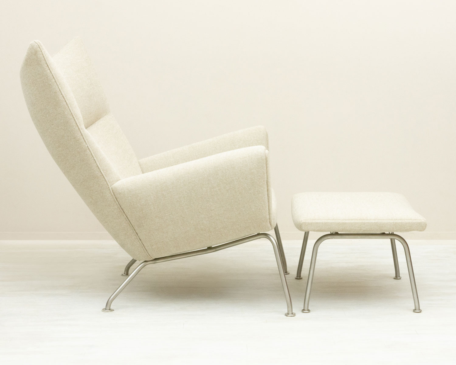 CH445 Wing Chair & CH446 Ottoman Set by Hans J Wegner