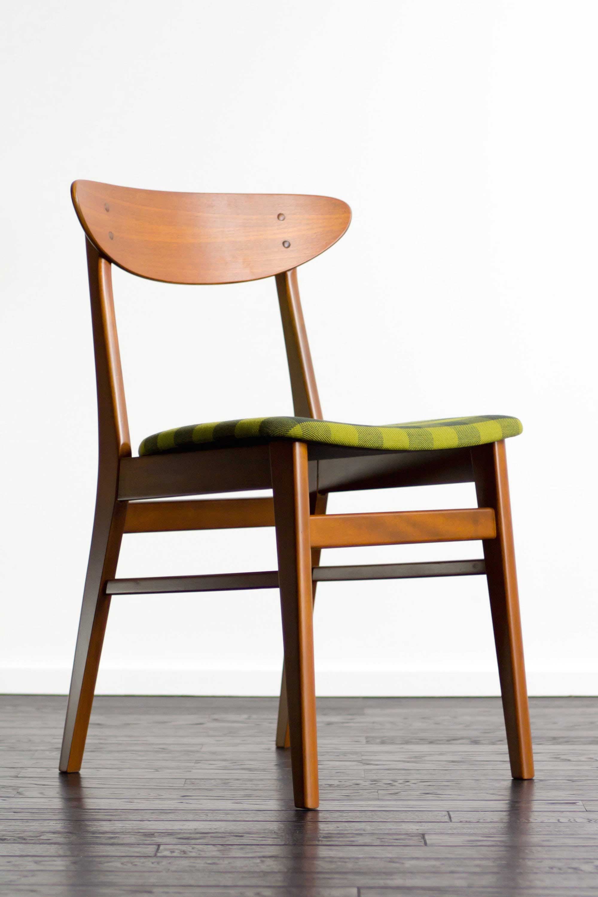 ダイニングチェア チェック柄 北欧ヴィンテージ家具の通販