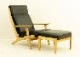 GE290A High back Chair + Ottoman by Hans J Wegner
