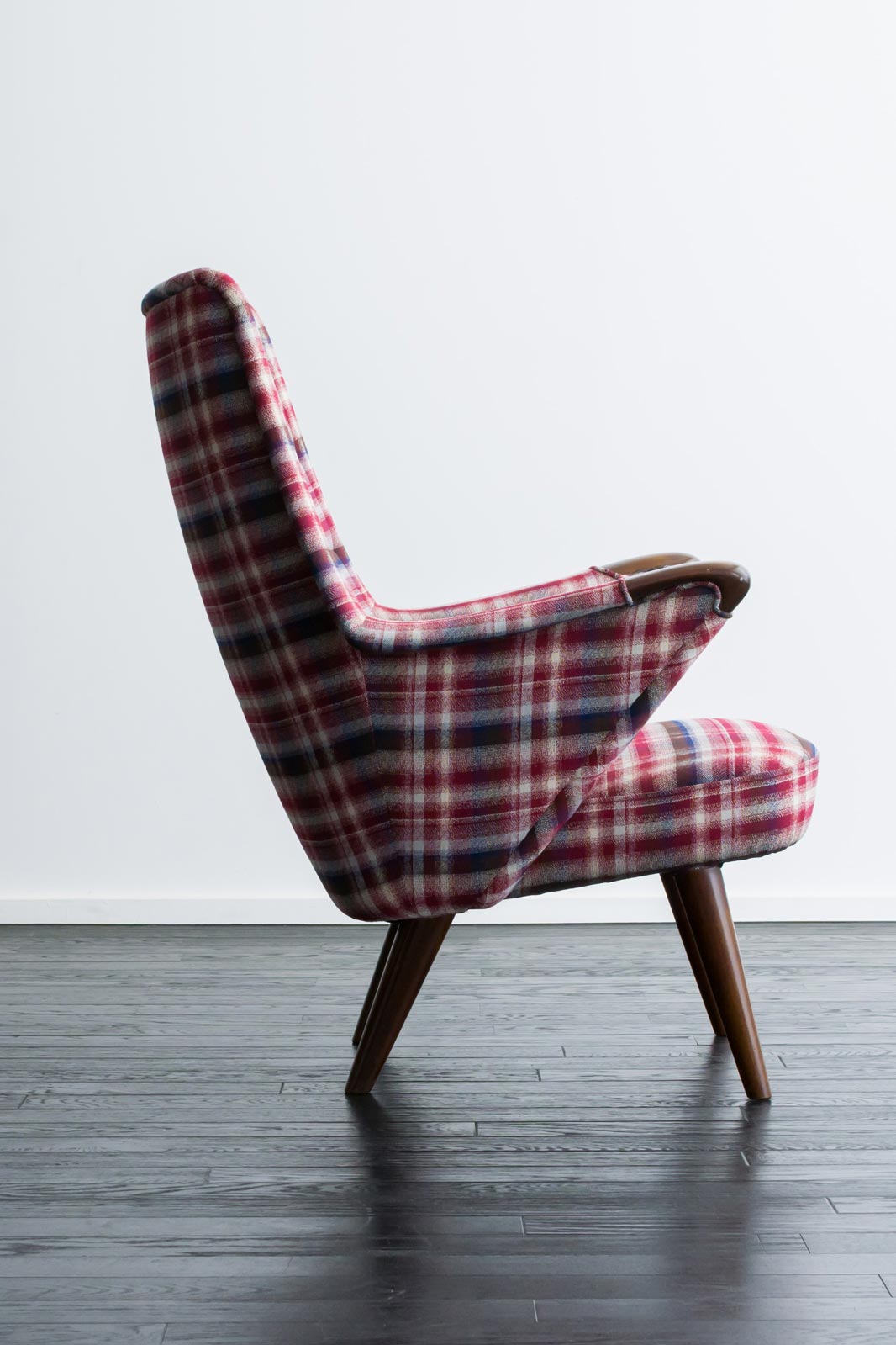 ハイバックソファ チェック柄 北欧ヴィンテージ家具の通販