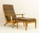 Hans J. Wegnerʥϥ󥹡Jʡ GE290A High back Chair + GE290S Ottoman ̲ơ | 1950ǯ塦ࡦޡ