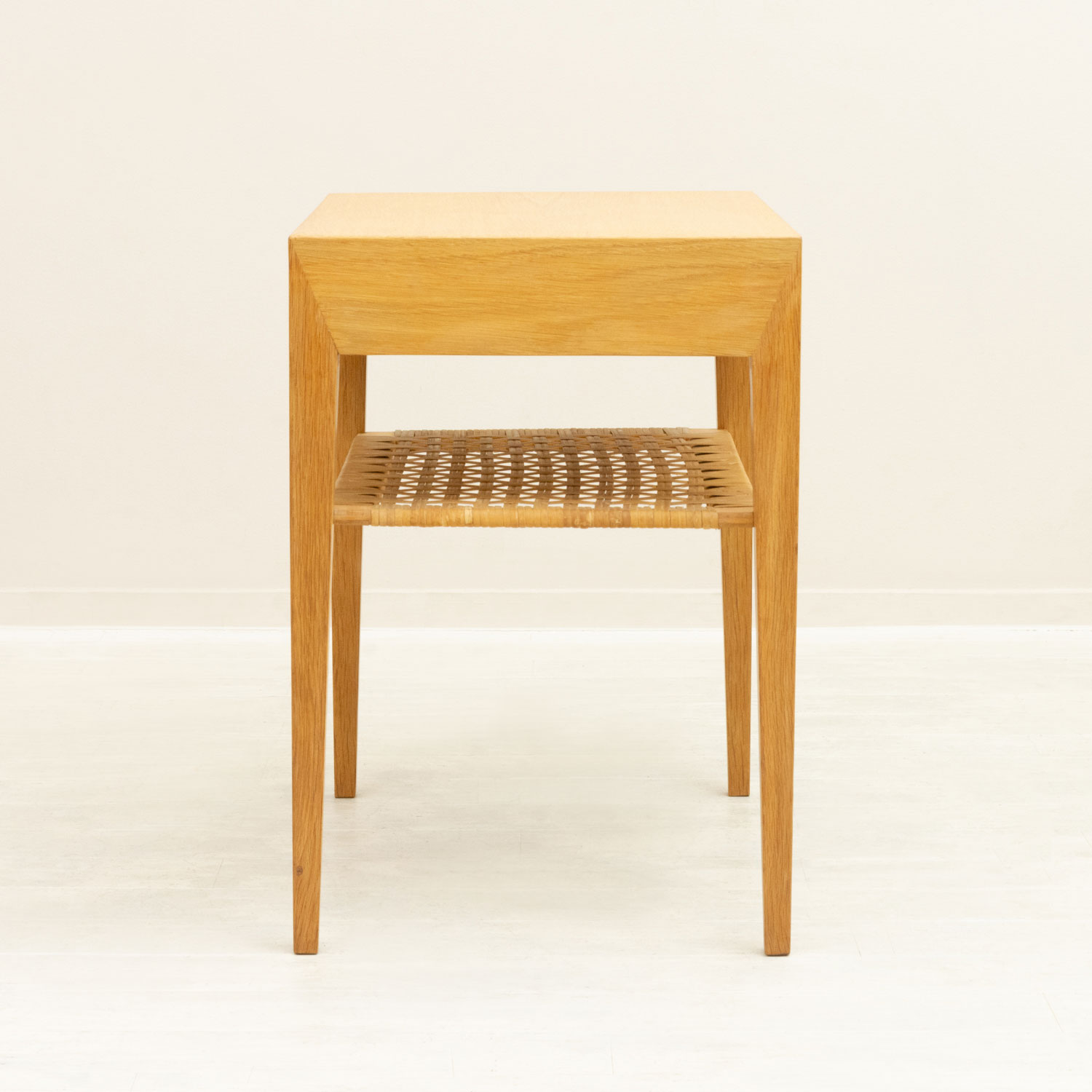 ⡼ơ֥ Severin Hansen Jr. ǥ ̲ơ ʥߥ饿󡿰ФǼդˡScandinavian Vintage Small Table by Severin Hansen Jr. Oak & Rattan with Drawer