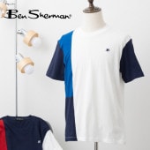 Ben Sherman �٥󥷥㡼�ޥ� T����� Ⱦµ ���顼�֥��å� 2�� �ޥ�� ���Ρ��ۥ磻�� ���åȥ� ���å����ե��å� ���롼�ͥå�