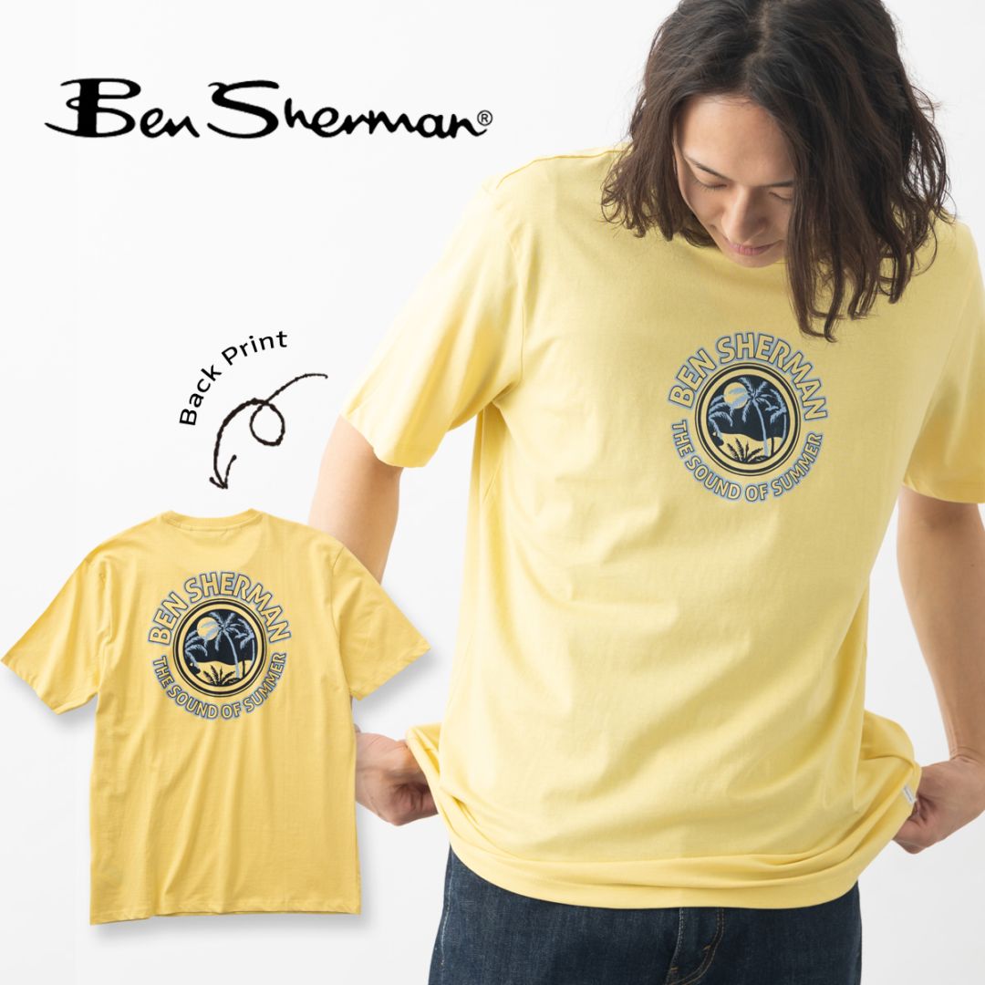 Mサイズ BE:SUMMER ヤシってるTシャツ　黄色 Mサイズ BE:SUMMER ヤシってるTシャツ 黄色