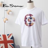 Ben Sherman �٥󥷥㡼�ޥ� ����ե��å� �ץ��� T����� Ⱦµ �ۥ磻�� ���󥬥�����å� �������åȥޡ���  �������˥å����åȥ�