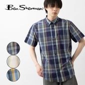 Ben Sherman �٥󥷥㡼�ޥ� Ⱦµ����� �֥��å������å� �����ܥ꡼ �֥롼 �ͥ��ӡ� MOD FIT ���åȥ� �����å� ��˥��å���