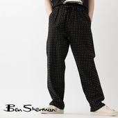 �٥󥷥㡼�ޥ� Ben Sherman ��Υץ��� �ȥ饦���� �ѥ�� �֥�å� REGULAR FIT �����Ǻ� ��˥��å���