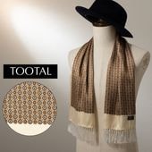 Tootal Vintage ユニセックス ピュア シルク スカーフ レッド ジオメトリック クリーム トゥータル ヴィンテージ ユニセックス