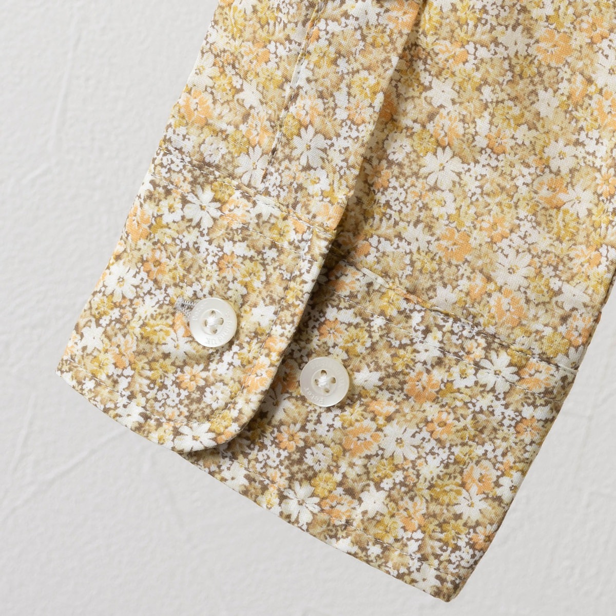 ピーターイングランド Peter England,長袖 英国老舗ブランド 日本縫製 メンズ 長袖シャツ フラワープリント イエロー