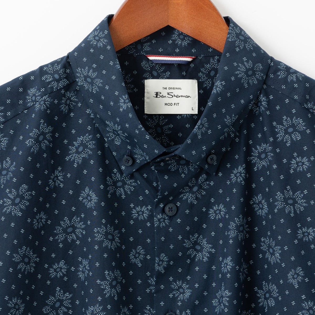 Ben Sherman �٥󥷥㡼�ޥ� Ⱦµ����� ���� �������ͥ��ӡ� MOD FIT ��˥��å���