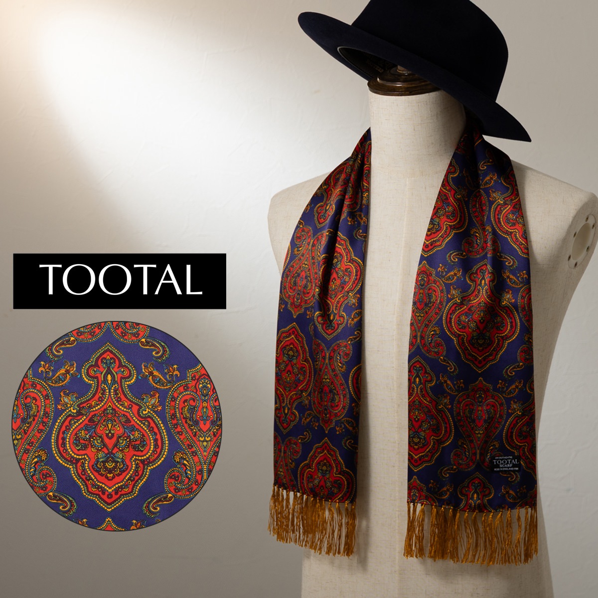Tootal Vintage ��˥��å��� �ԥ奢 ���륯 �������� �ͥ��ӡ���å� ���ޥ����� �ȥ������� ������ơ��� �˽����� 