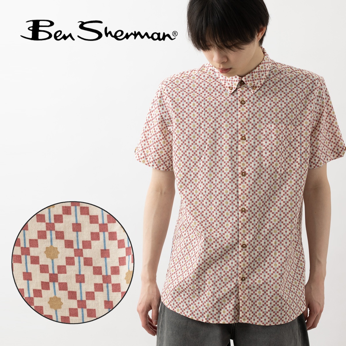 Ben Sherman �٥󥷥㡼�ޥ� Ⱦµ����� �����ץ��� ������ CARNABY FIT ���åȥ� ������ȥ�å� ��˥��å���