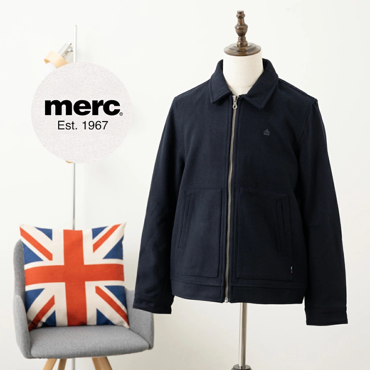 ��륯����ɥ� ��� ���㥱�å� Merc London W1 �ץ�ߥ��� ������ ���å� �������ͥ��ӡ� Jacket ���㥱�å� ��å��ե��å���� 