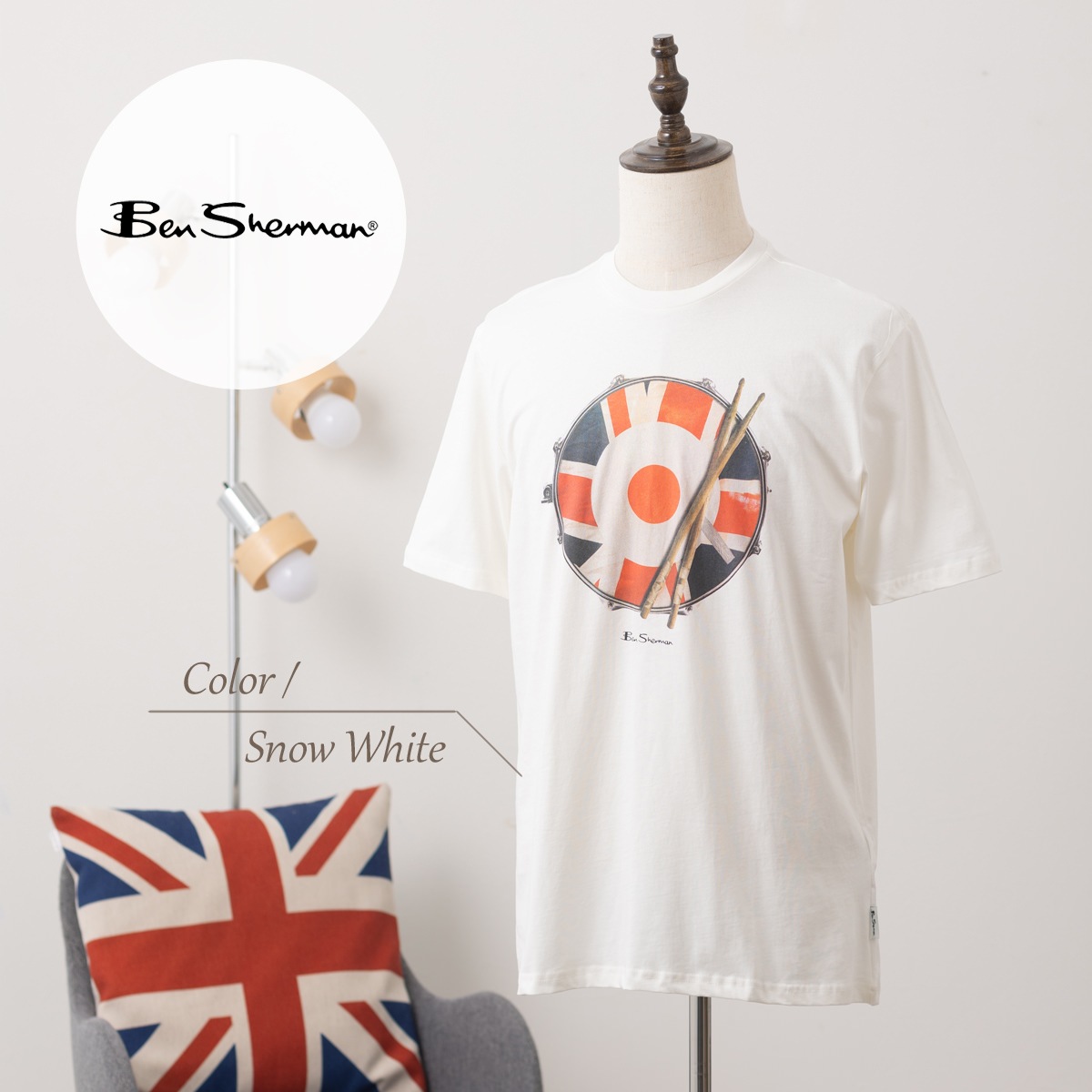 Ben Sherman �٥󥷥㡼�ޥ� ����ե��å� �ץ��� T����� Ⱦµ ���Ρ��ۥ磻�� ���ͥ��������å� �������å� �������åȥޡ��� �ڴ� �������˥å����åȥ� ����ץ� �ץ��� �쥮��顼�ե���