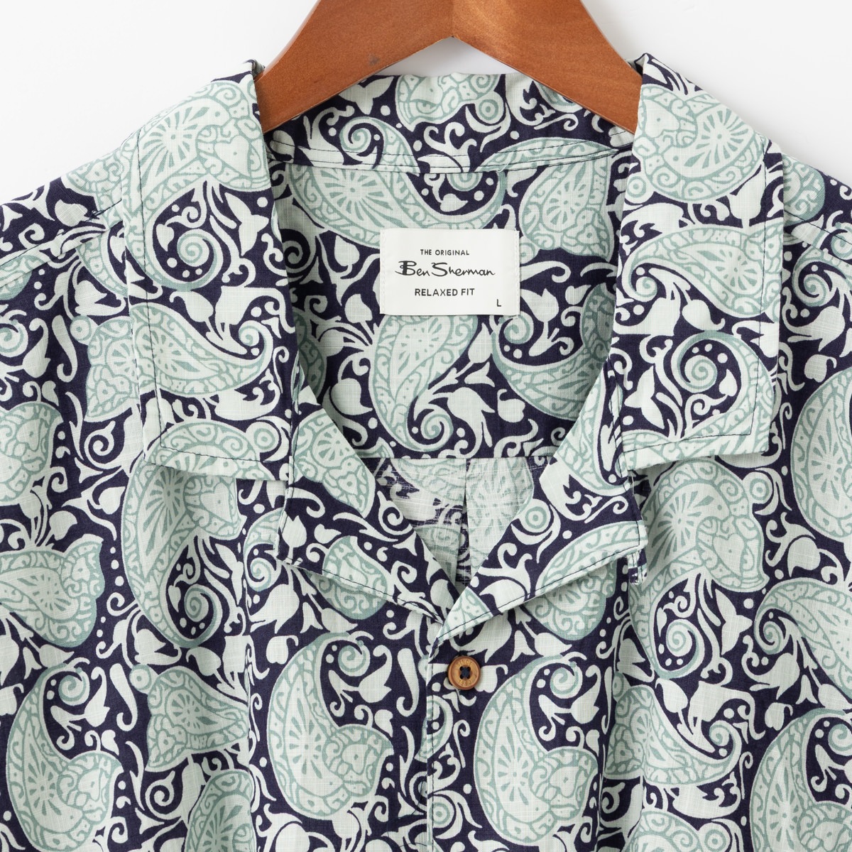 Ben Sherman �٥󥷥㡼�ޥ� ����Ⱦµ����� �ڥ����꡼ ���������� RELAXED FIT ��˥��å���