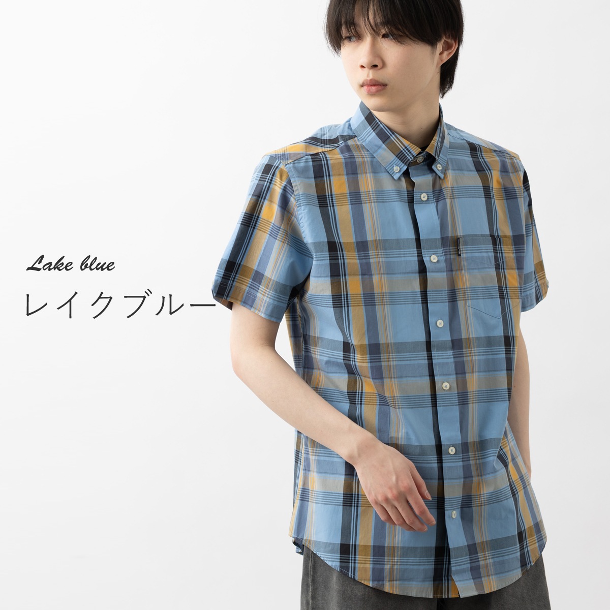 Ben Sherman �٥󥷥㡼�ޥ� Ⱦµ����� �֥��å������å� �����ܥ꡼ �֥롼 �ͥ��ӡ� MOD FIT ���åȥ� �����å� ��˥��å���