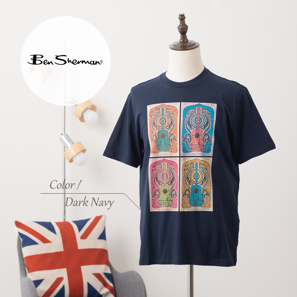 Ben Sherman �٥󥷥㡼�ޥ� ����ե��å� �ץ��� T����� Ⱦµ �������ͥ��ӡ� �������ե����ƥ��Х�ݥ����� ������ �������˥å����åȥ� ����ץ� �ץ��� �쥮��顼�ե��å�