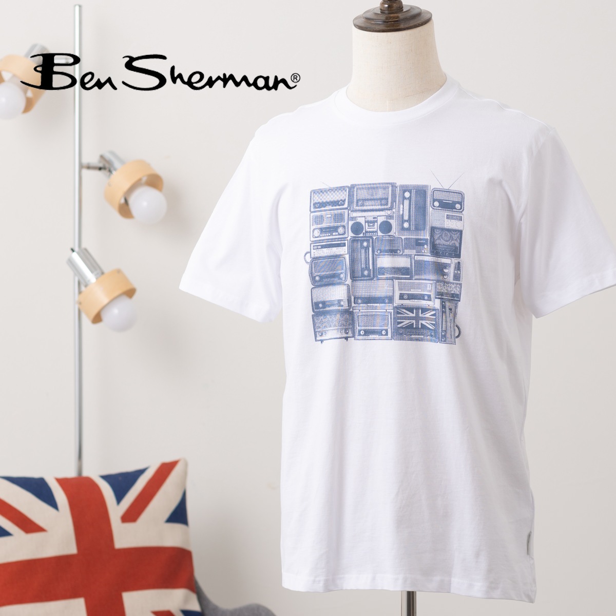 Ben Sherman �٥󥷥㡼�ޥ� ����ե��å� �ץ��� T����� Ⱦµ �ۥ磻�� �饸�������å� �饸�� �������˥å����åȥ� ����ץ� �ץ��� �쥮��顼�ե��å�