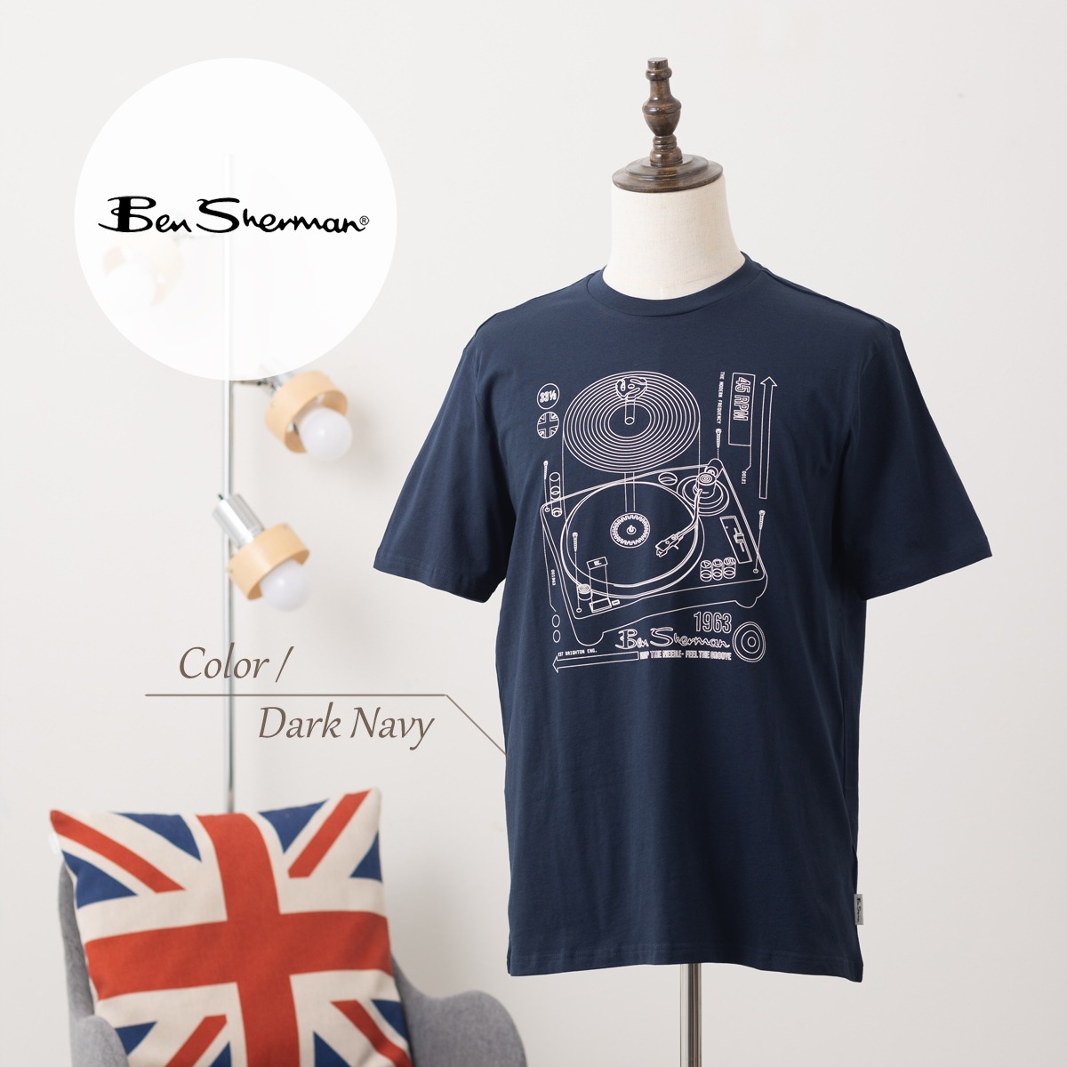 Ben Sherman �٥󥷥㡼�ޥ� ����ե��å� �ץ��� T����� Ⱦµ �������ͥ��ӡ� ��˥��쥳���ɥץ졼�䡼 �������˥å����åȥ� ����ץ� �ץ��� �쥮��顼�ե��å�