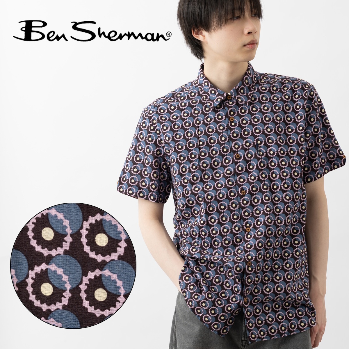 Ben Sherman �٥󥷥㡼�ޥ� Ⱦµ����� �����ץ��� �����ҡ� CARNABY FIT ���åȥ� ��˥��å���