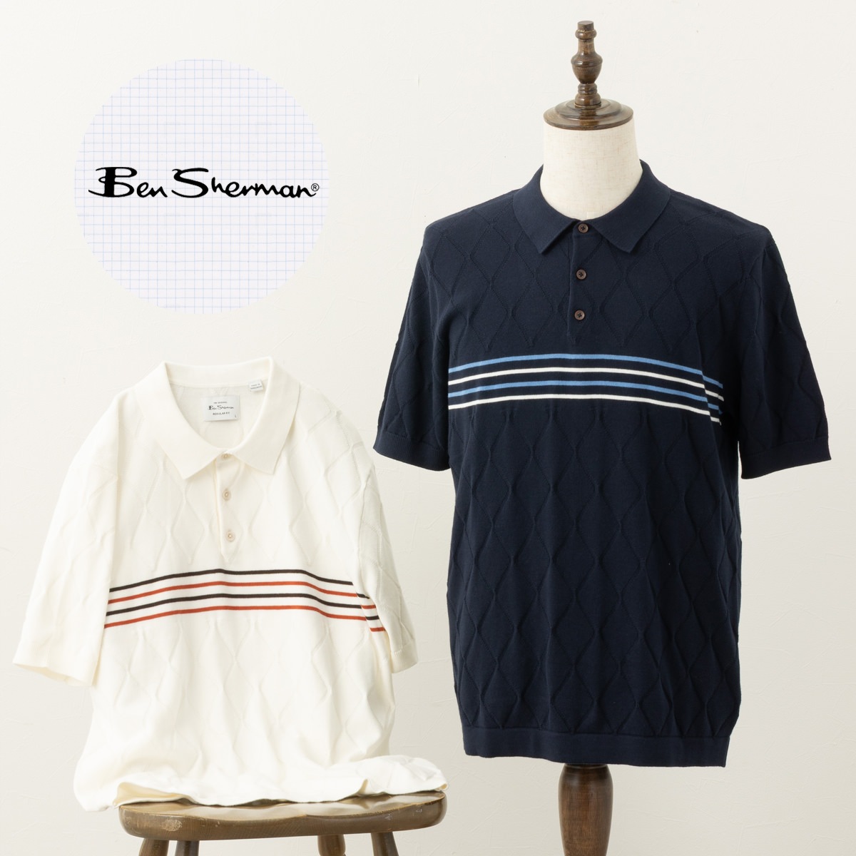 Ben Sherman �٥󥷥㡼�ޥ� Ⱦµ�ݥ������ �������� �쥮��顼�ե��å� ���åȥ� ��˥��å��� �������ͥ��ӡ� �����ܥ꡼