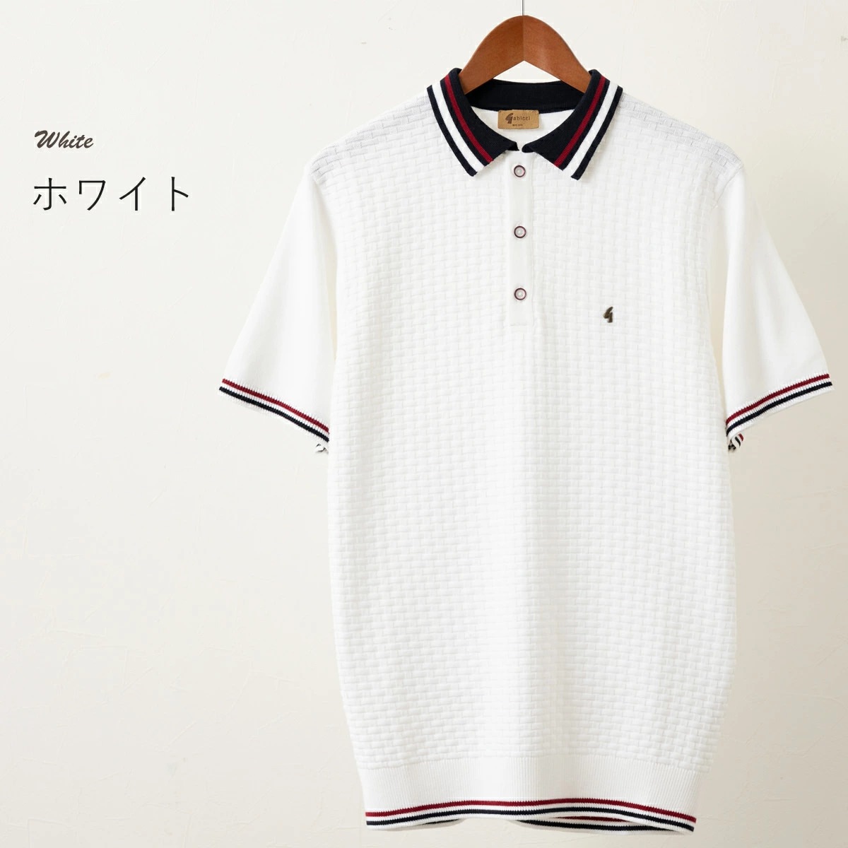 Gabicci ���ӥå� Ⱦµ�ݥ������ ��åե�˥å� �ƥ��åץ饤�� �ͥ��ӡ� �ۥ磻��