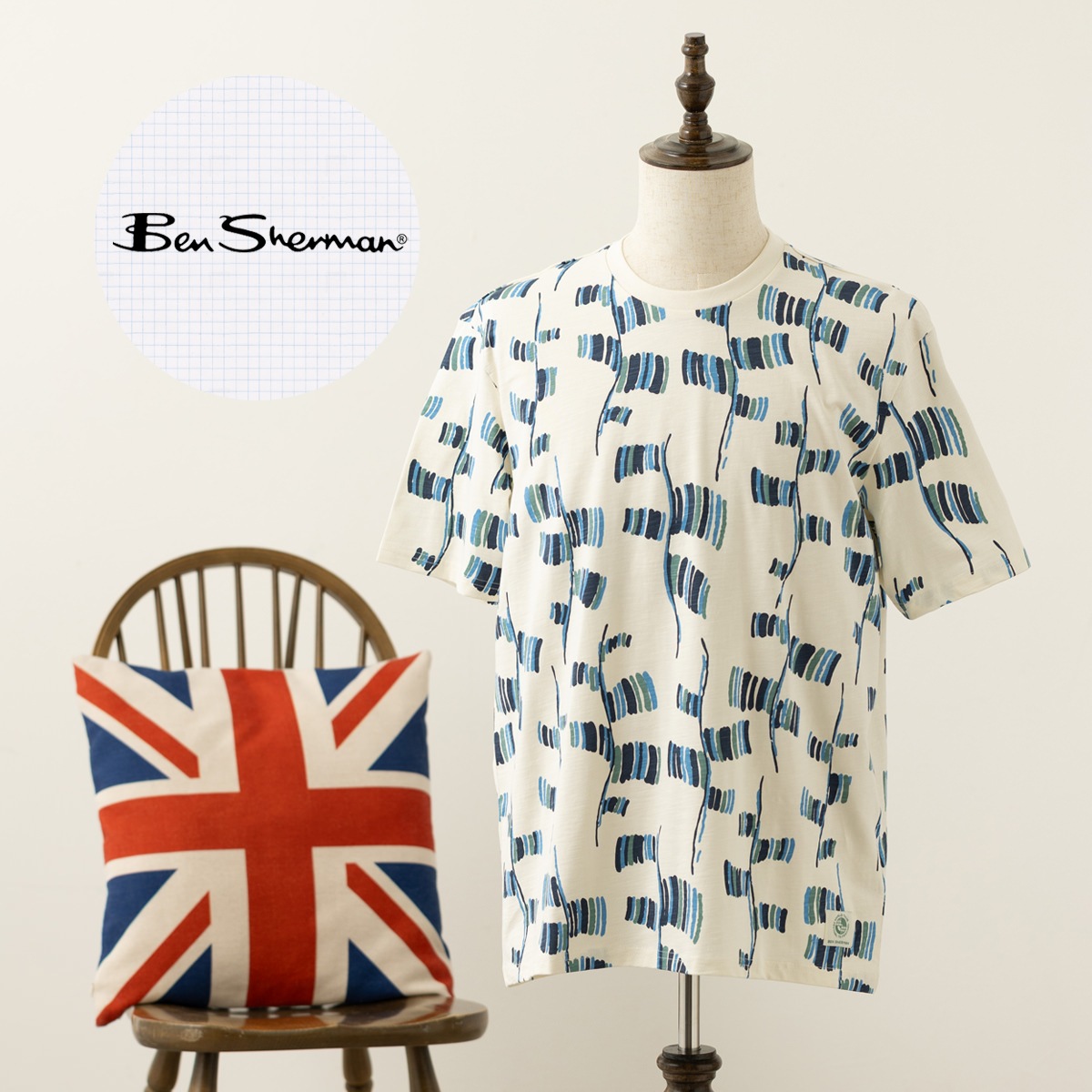 Ben Sherman �٥󥷥㡼�ޥ� T����� �ե�å�������� Ⱦµ ���Ρ��ۥ磻�� ���å����ե��å� ���åȥ� ���롼�ͥå� ��˥��å���